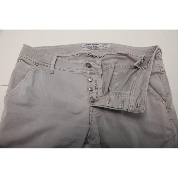 Jacob Cohen Style 613 Jeans Mens 37x29 Gray Straight Fit Stretch Denim Italy - Picture 5 of 16